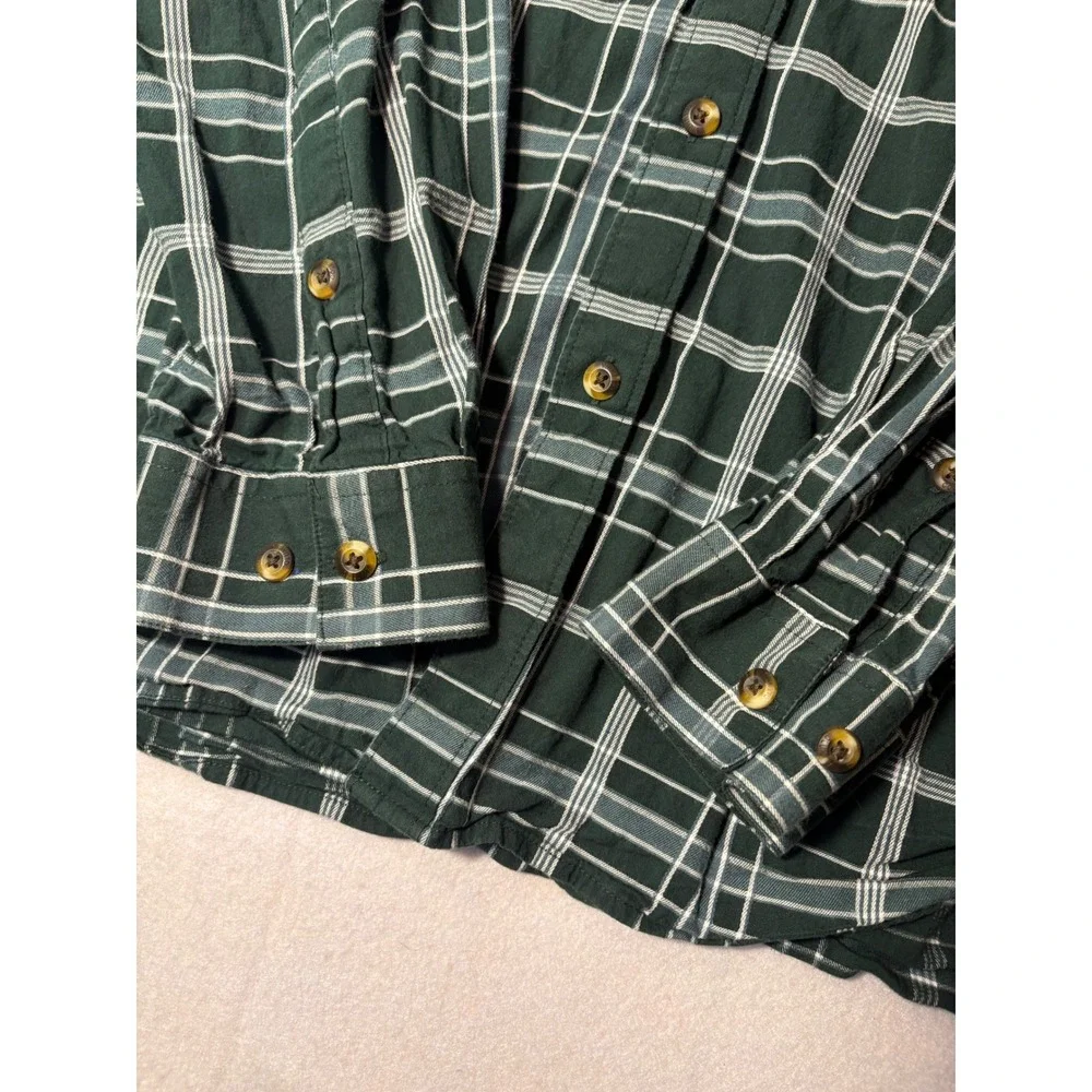 Columbia Sportswear Mens 2X Green Plaid Long Sleeve Button Down Shirt Outdoor